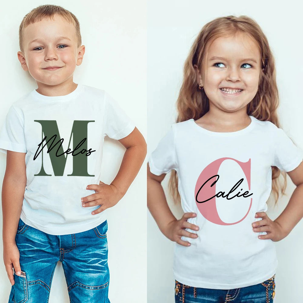 Personalized Kids T-Shirt - Custom Name & Initial Tee for Boys & Girls
