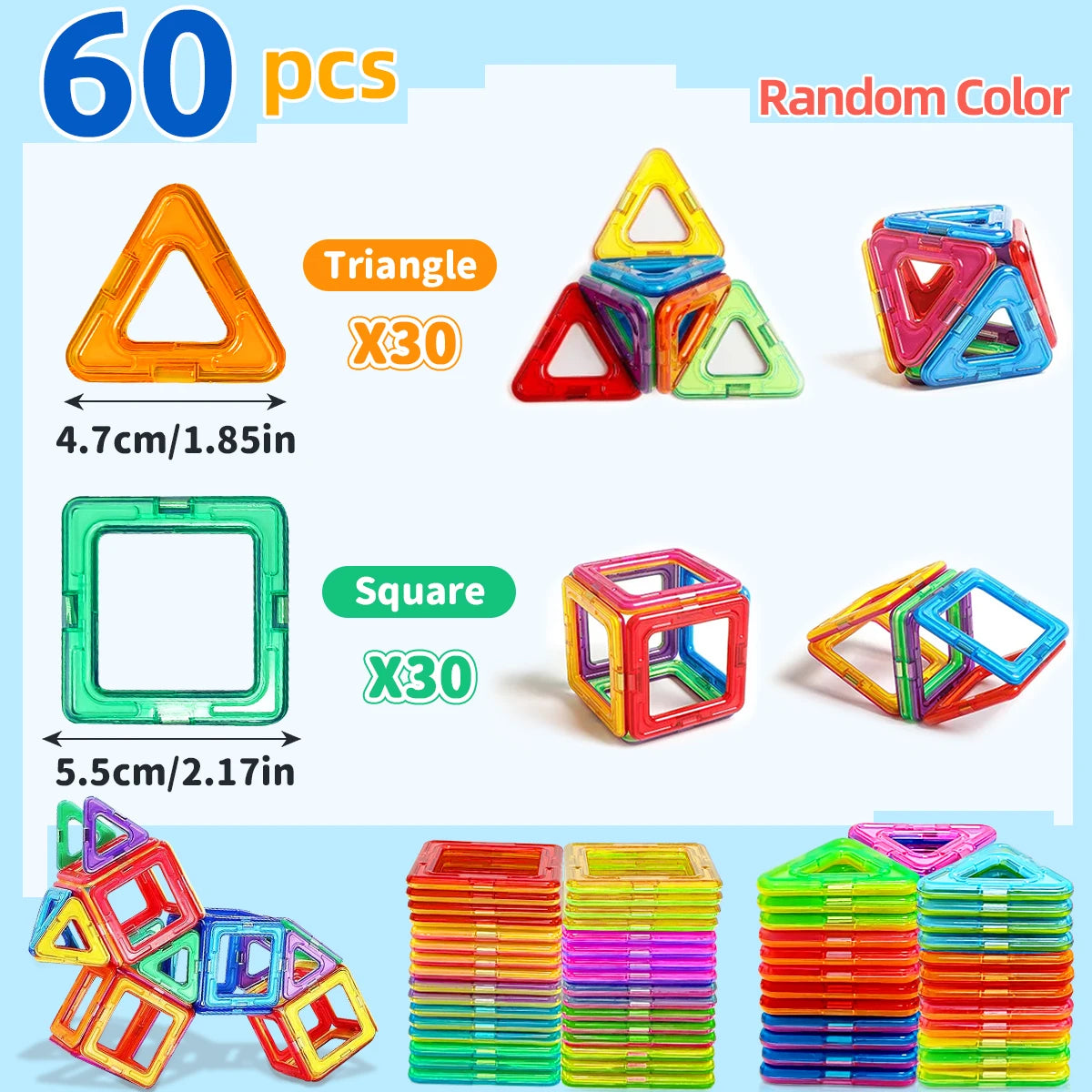 Magnetic Building Blocks Set - Educational STEM Construction Toy