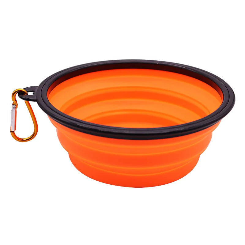 Non-Deformable Folding Pet Travel Bowl with Keychain (350ml)