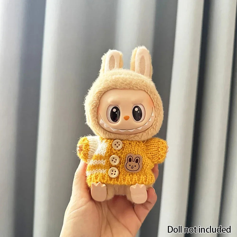 Fashion Clothes for 17cm Labubu Sitting Dolls (Clothes Only)