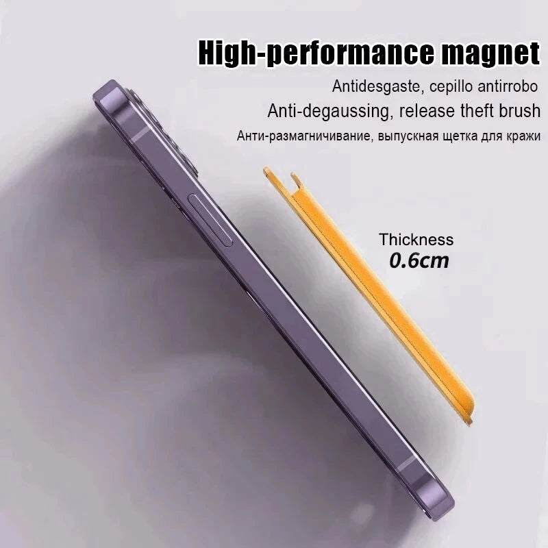 Phone Leather Magsafe Case with Magnetic Card Holder for IPhone