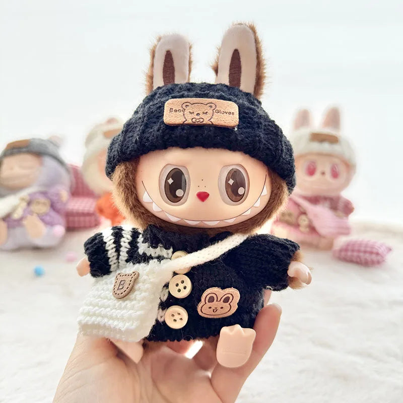 Fashion Clothes for 17cm Labubu Sitting Dolls (Clothes Only)