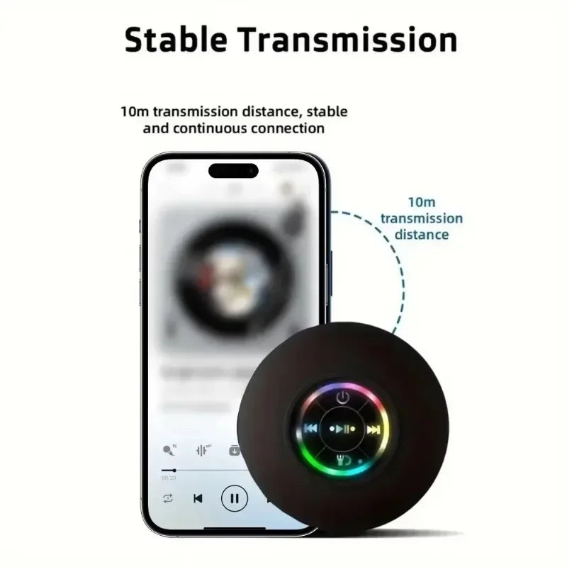 Waterproof Bluetooth Shower Speaker with Mic & Suction Cup