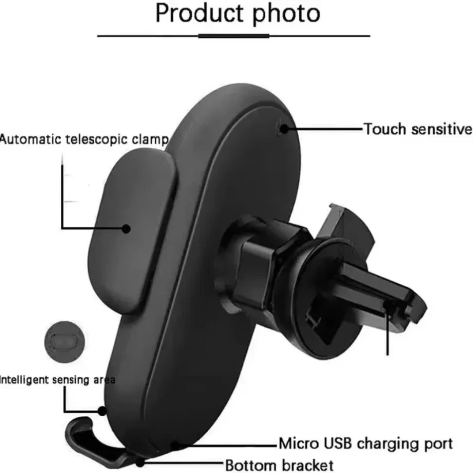 Automatic Clamp Fast Wireless Car Charger (30W Max Power)
