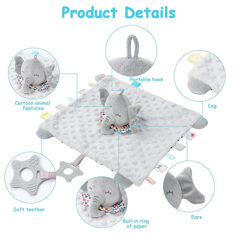 Personalized Organic Cotton Elephant Comforter & Teether