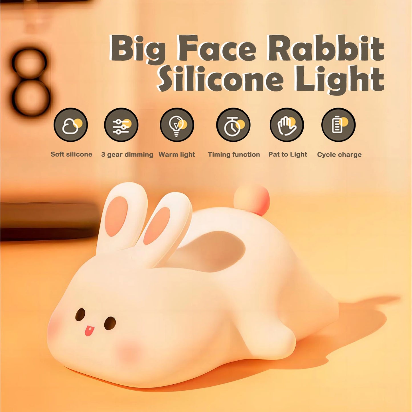 Soft Silicone Animal Night Light with Touch Sensor & Timer