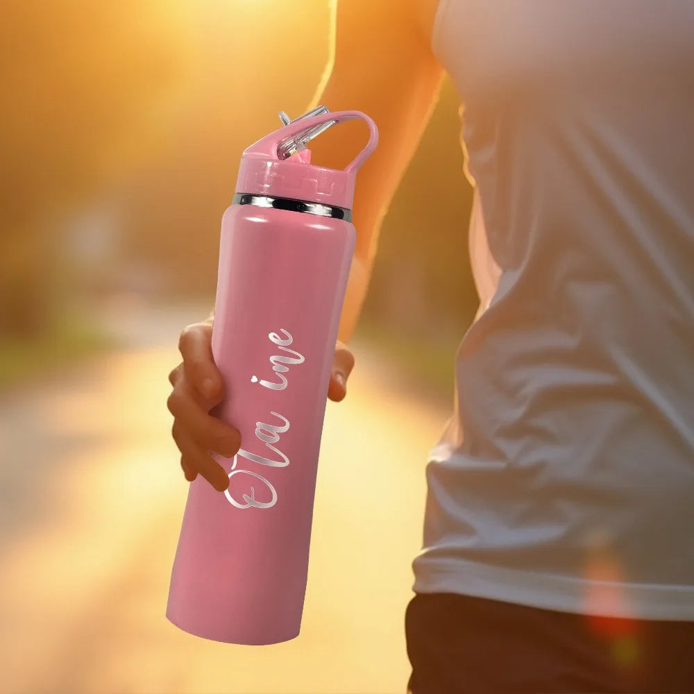 Personalized Engraved Insulated Stainless Steel Water Bottle with Straw