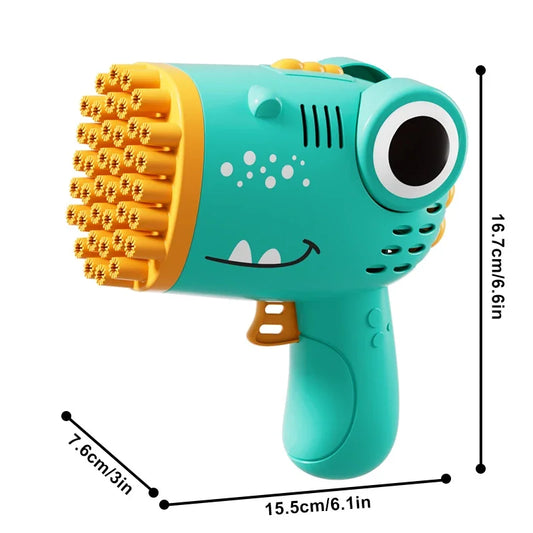 40-Hole Automatic Dinosaur Bubble Machine