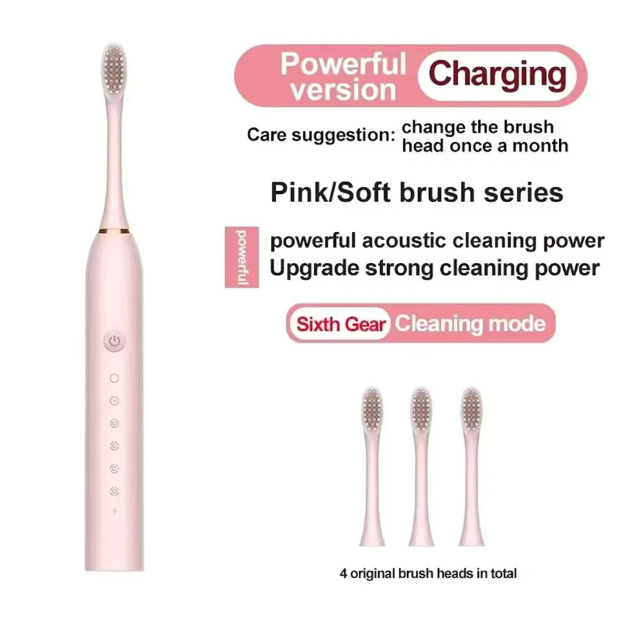 X3 Ultrasonic Electric Toothbrush - 6 Modes, USB Charging & Scientific Time