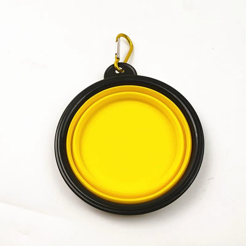 Non-Deformable Folding Pet Travel Bowl with Keychain (350ml)