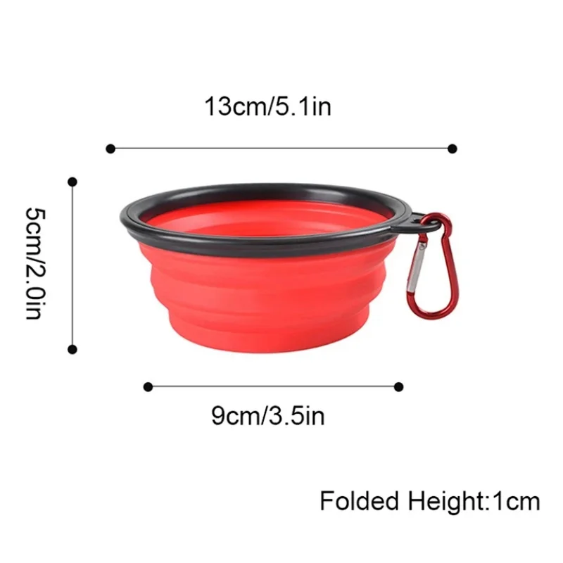 Non-Deformable Folding Pet Travel Bowl with Keychain (350ml)