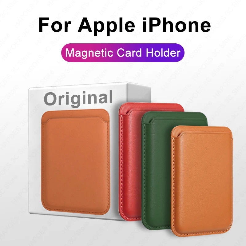 Phone Leather Magsafe Case with Magnetic Card Holder for IPhone