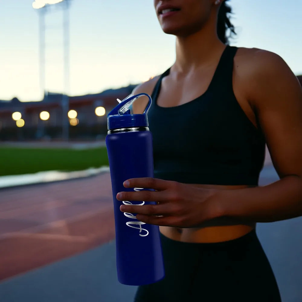 Personalized Engraved Insulated Stainless Steel Water Bottle with Straw