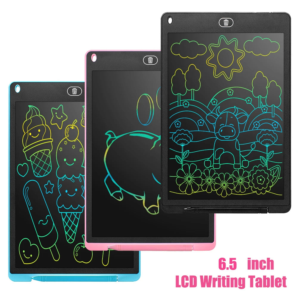 6.5" Portable LCD Drawing Tablet - Multi-Color Educational Toy