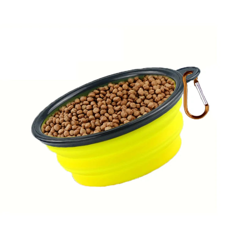 Non-Deformable Folding Pet Travel Bowl with Keychain (350ml)