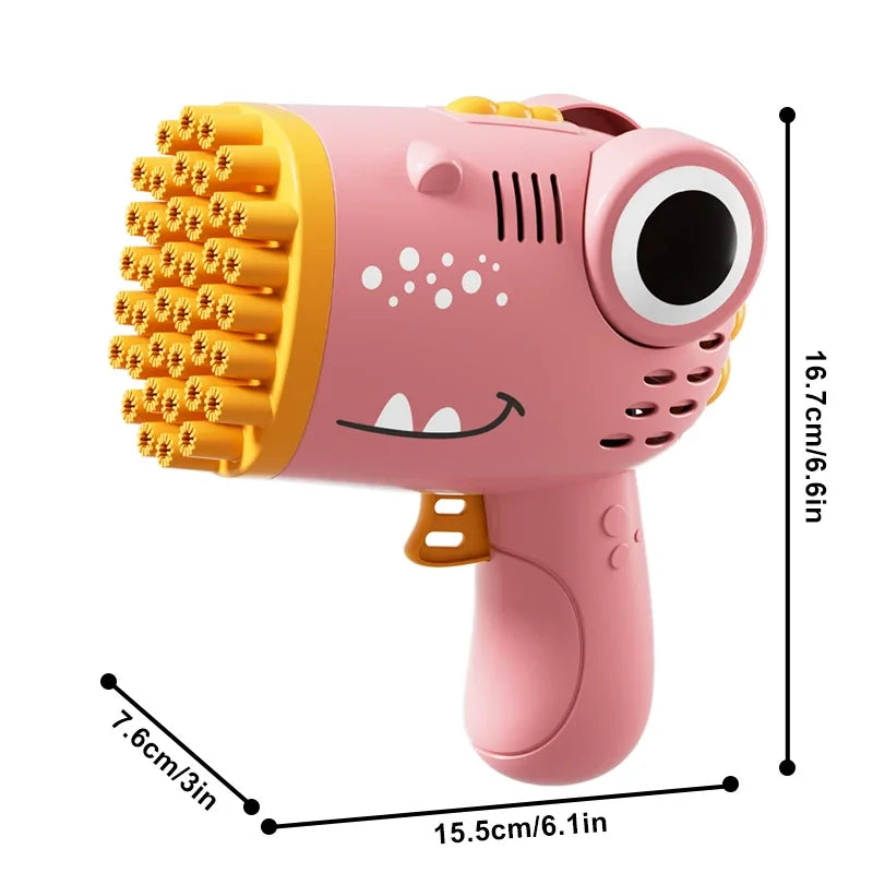 40-Hole Automatic Dinosaur Bubble Machine