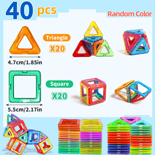 Magnetic Building Blocks Set - Educational STEM Construction Toy