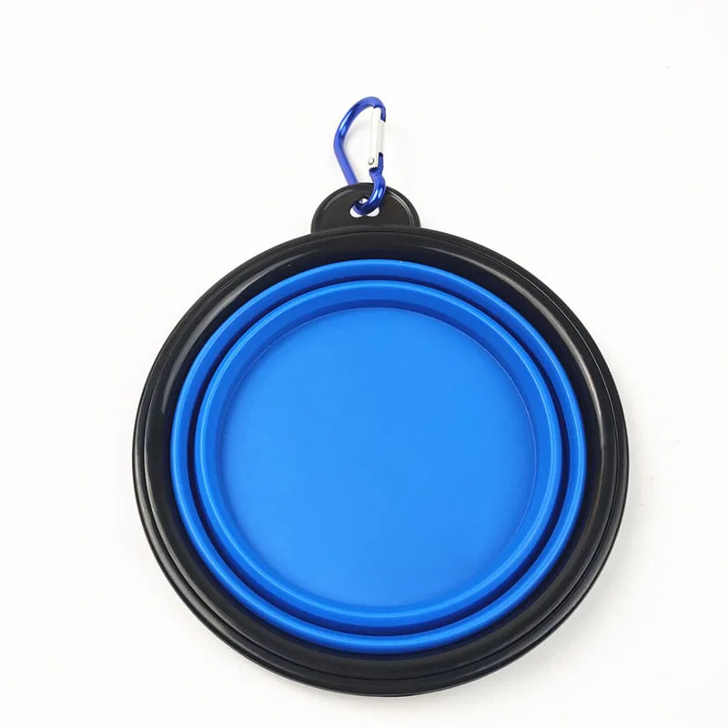 Non-Deformable Folding Pet Travel Bowl with Keychain (350ml)