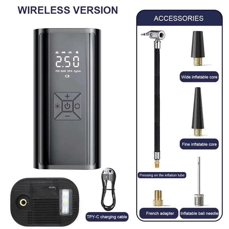 Wireless Portable Air Compressor - 150psi Fast Inflator