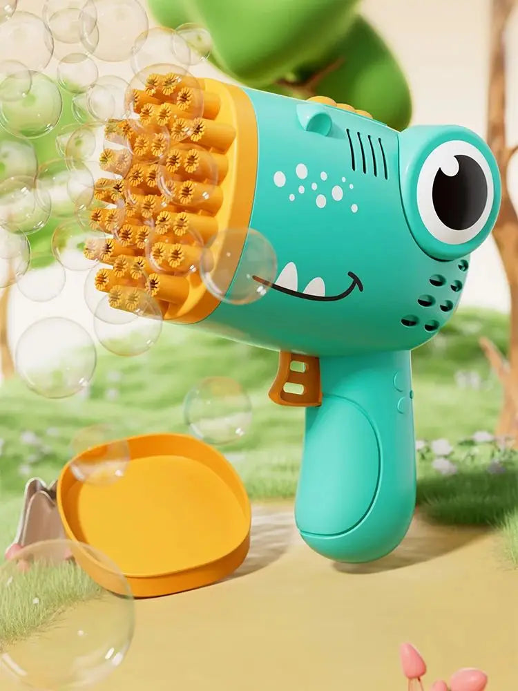 40-Hole Automatic Dinosaur Bubble Machine
