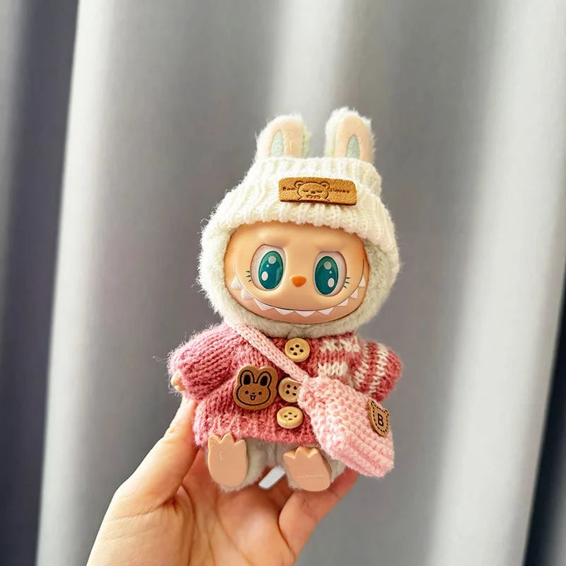 Fashion Clothes for 17cm Labubu Sitting Dolls (Clothes Only)