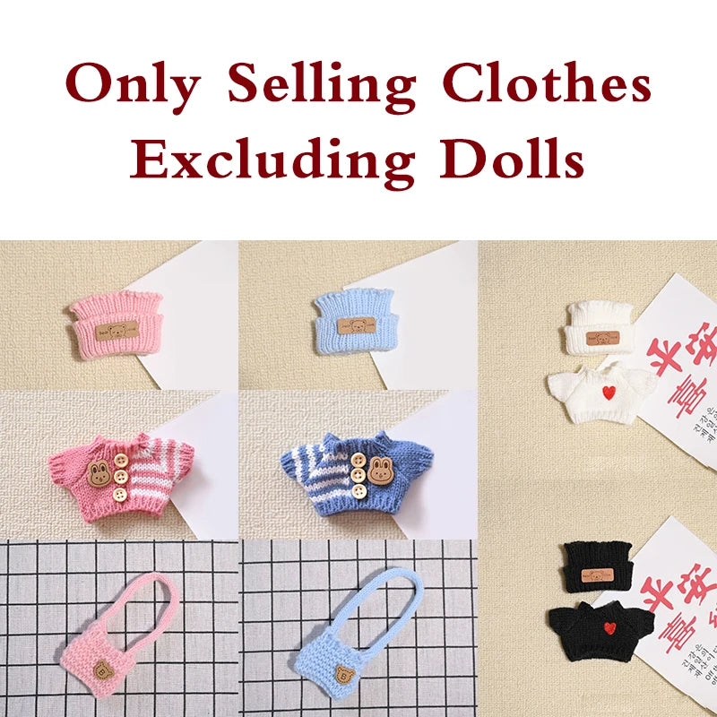 Designer 3-Piece Knitwear Set for 17cm Labubu Dolls (Clothes Only)