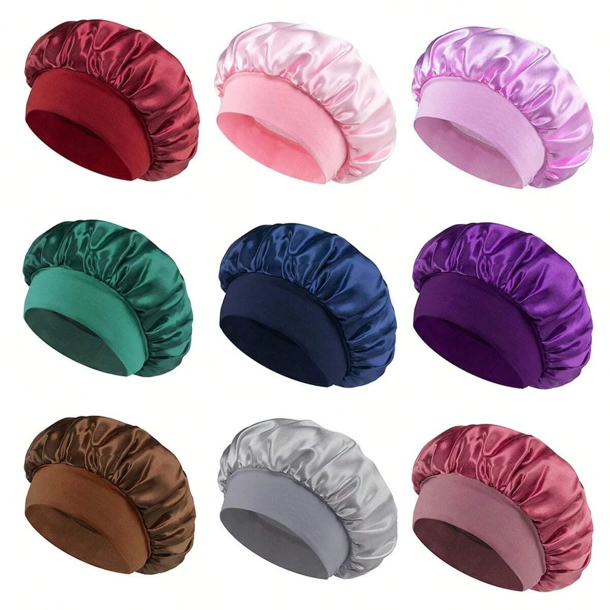 Satin Sleep Bonnet with Wide, Non-Marking Comfort Band (1pc or 2pc)