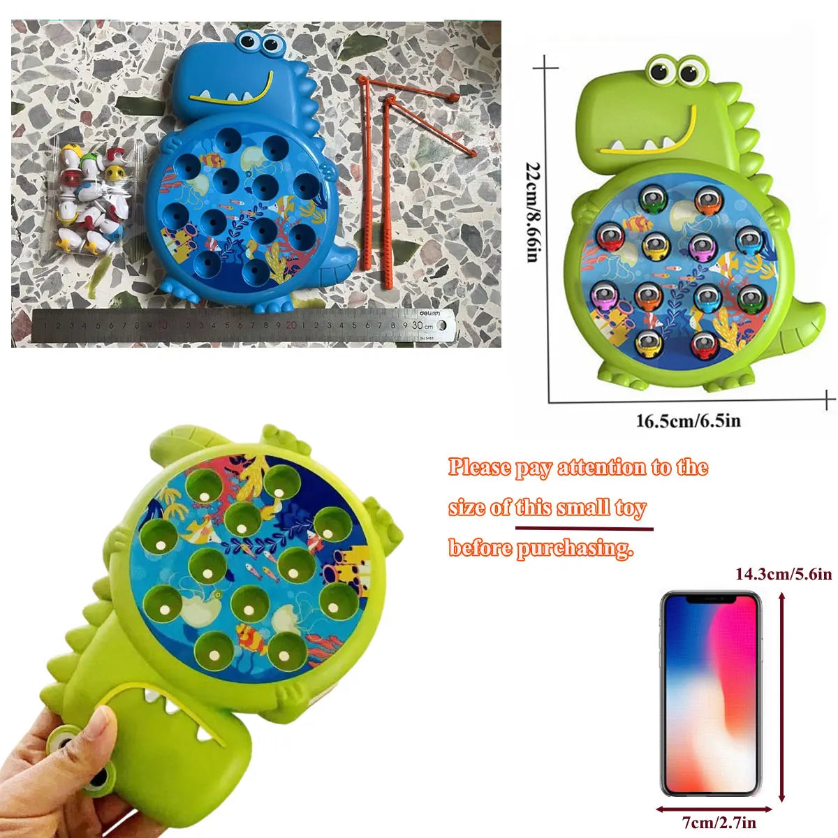 Dinosaur Magnetic Fishing Game - Montessori Educational Toy for Kids